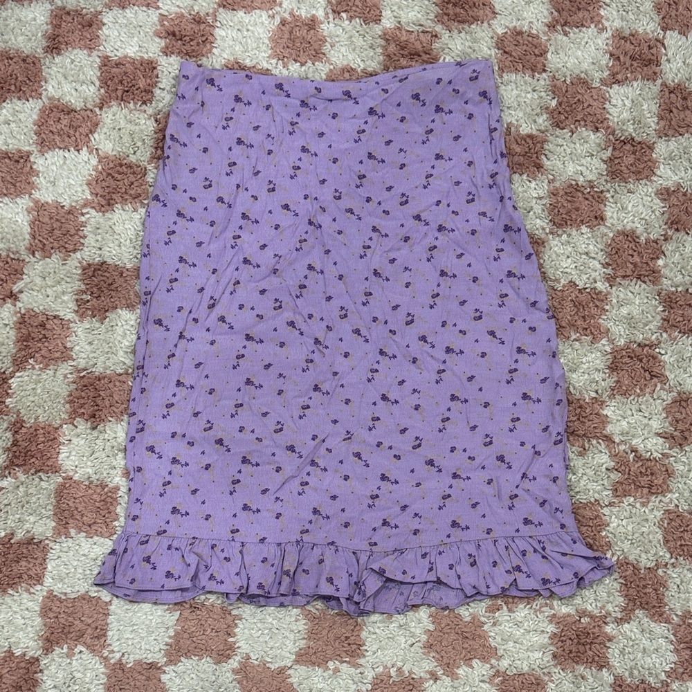 Urban Outfitters Purple Floral Pencil Skirt